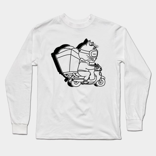 cat as a package delivery person Long Sleeve T-Shirt by bloomroge